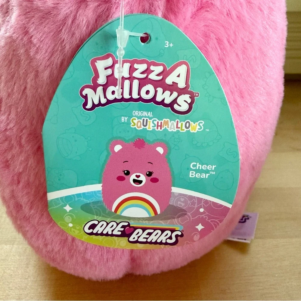 Squishmallows Care Bears Cheer Bear FuzzAMallow 8” Plush New With Tags NWT - Picture 4 of 5